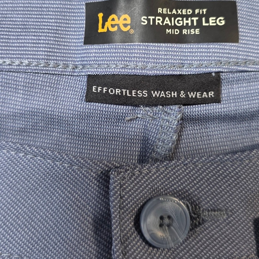 Lee Womens All Day Pant Straight Leg Blue Relaxed Fit Mid Rise 20 Short NWT - Picture 11 of 12